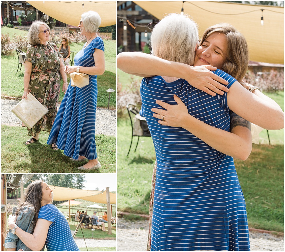 flowery branch wedding photographer photographs a bridal shower at a north Georgia winery 