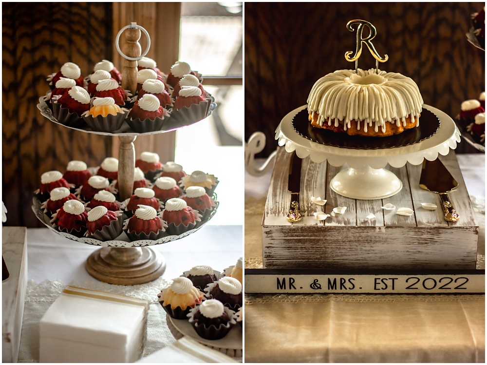 wedding details and food for a wedding at sterling on the lake in flowery branch ga 