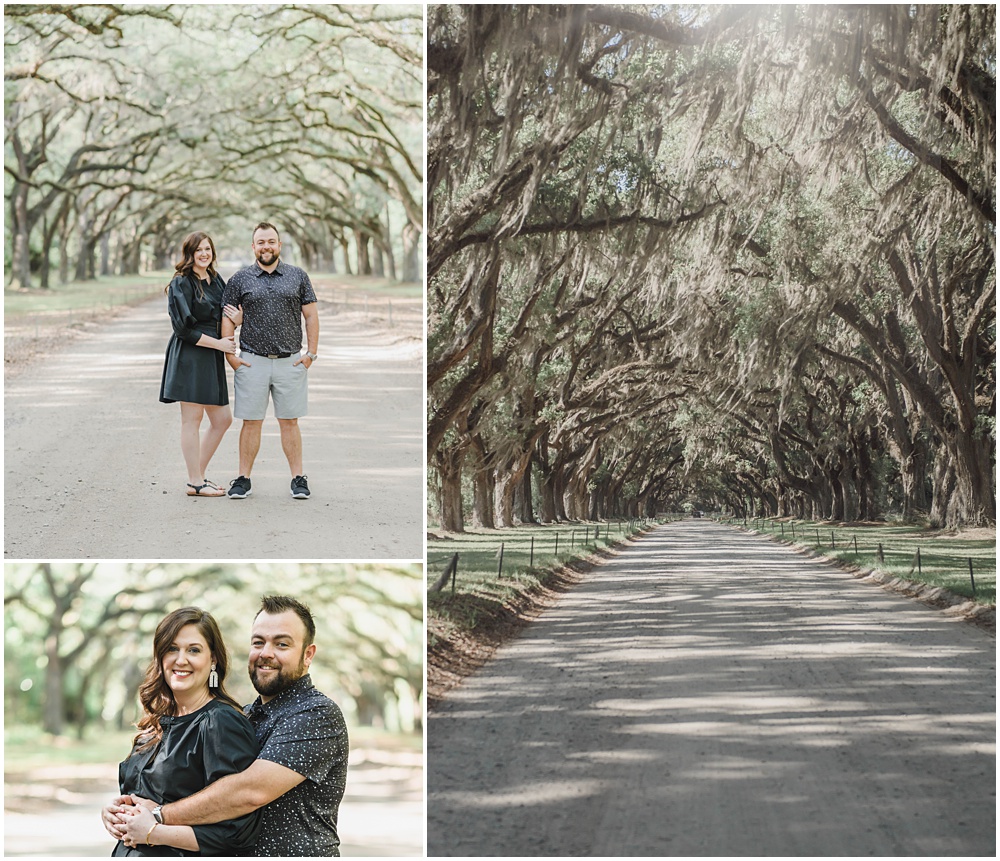 Atlanta wedding photographer photographs engagement session at wormsloe plantation in Savannah, Georgia 