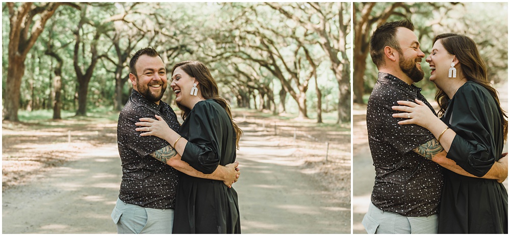 Atlanta wedding photographer photographs engagement session at wormsloe plantation in Savannah, Georgia 