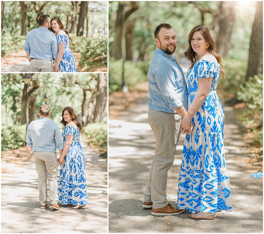 Atlanta wedding photographer photographs engagement session at wormsloe plantation in Savannah, Georgia 