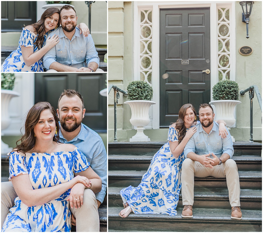 Atlanta wedding photographer photographs engagement session in downtown Savannah Georgia