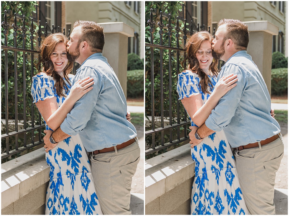 Atlanta wedding photographer photographs engagement session in downtown Savannah Georgia