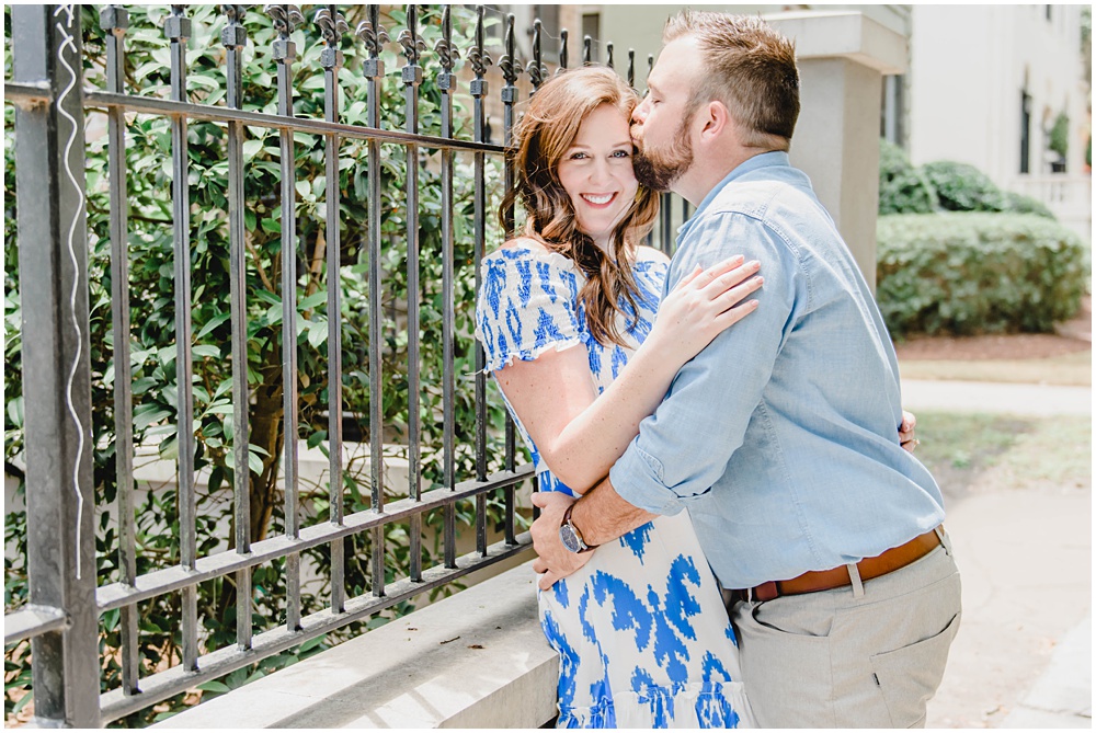 Atlanta wedding photographer photographs engagement session in downtown Savannah Georgia