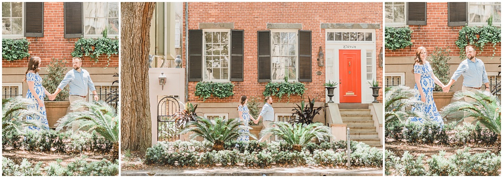 Atlanta wedding photographer photographs engagement session in downtown Savannah Georgia