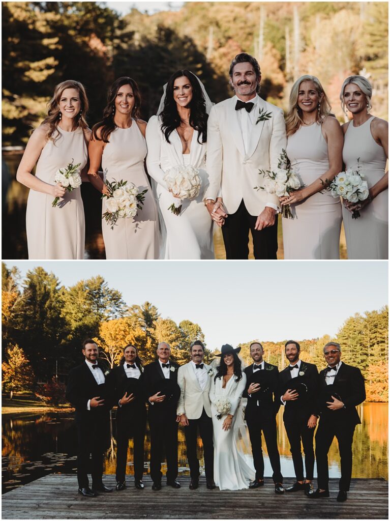 wedding party photos. wedding at Half Mile Farm Venue in highlands, North Carolina. Photo by Paul Ashton Photography