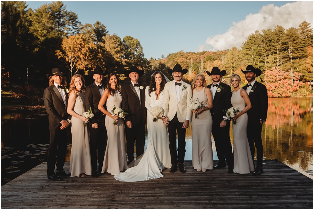 wedding party photos. wedding at Half Mile Farm Venue in highlands, North Carolina. Photo by Paul Ashton Photography