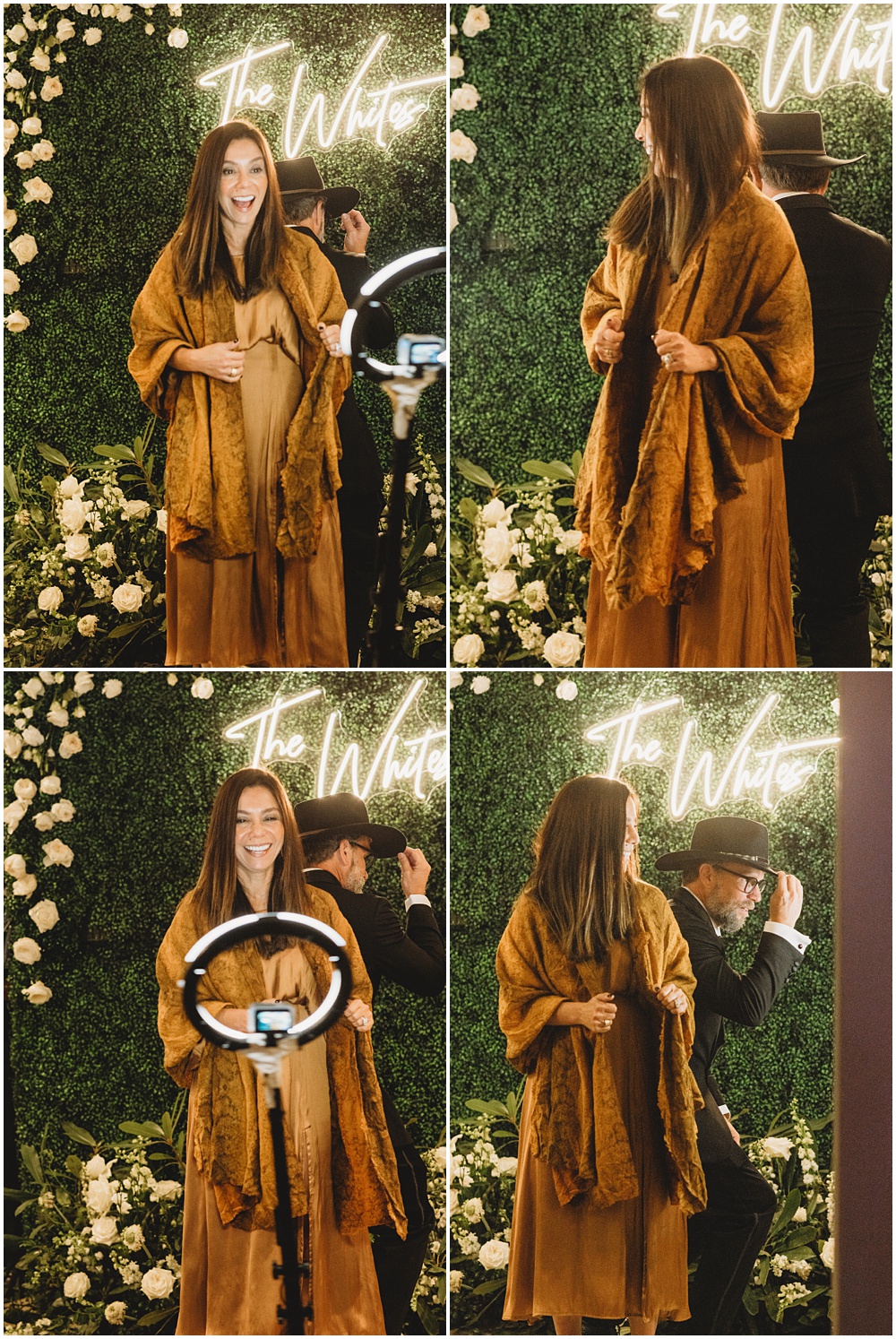 wedding at Half Mile Farm Venue in highlands, North Carolina. guest having fun on a photo booth during reception. Photo by Paul Ashton Photography