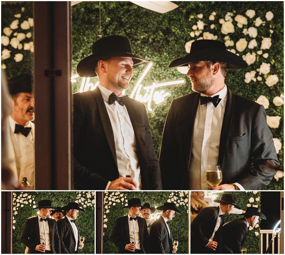 wedding at Half Mile Farm Venue in highlands, North Carolina. guest having fun on a photo booth during reception. Photo by Paul Ashton Photography