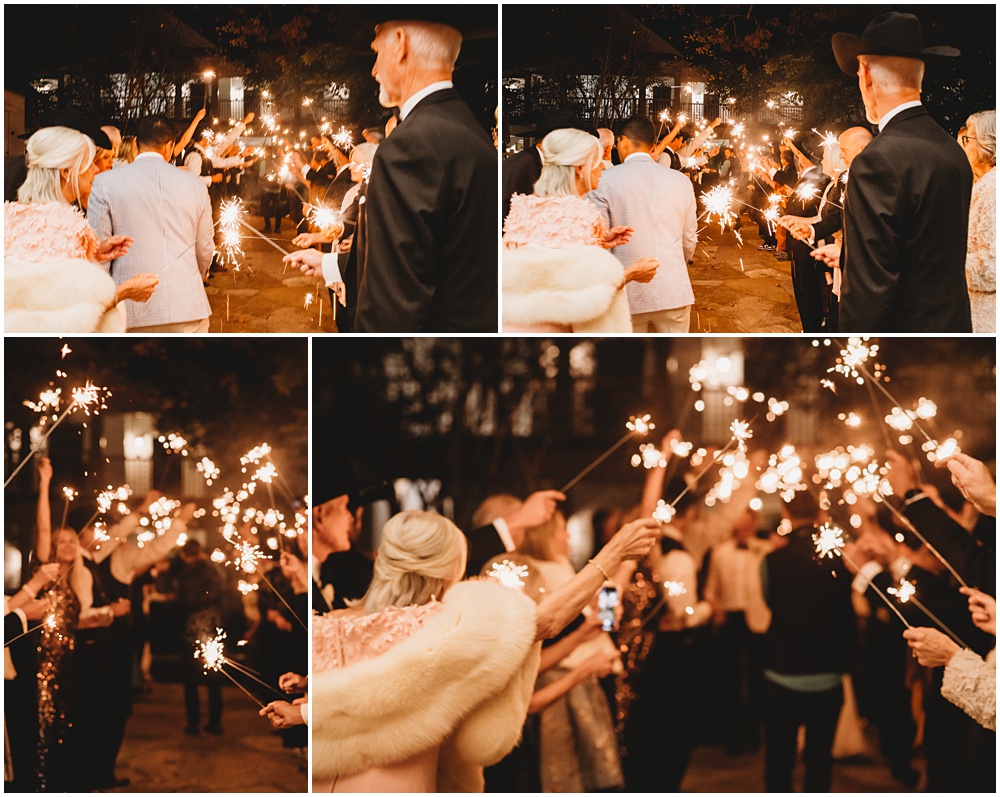 wedding at Half Mile Farm Venue in highlands, North Carolina. Guests lighting the sparklers during the send off. Photo by Paul Ashton Photography