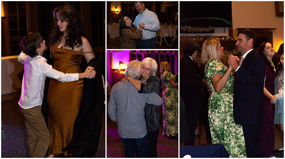 guests slow dancing during the wedding reception at sterling on the lake in flowery branch, ga 