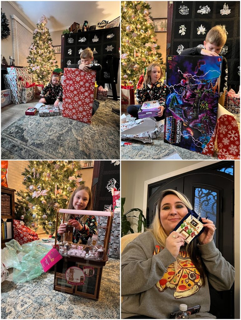 opening gifts on Christmas day