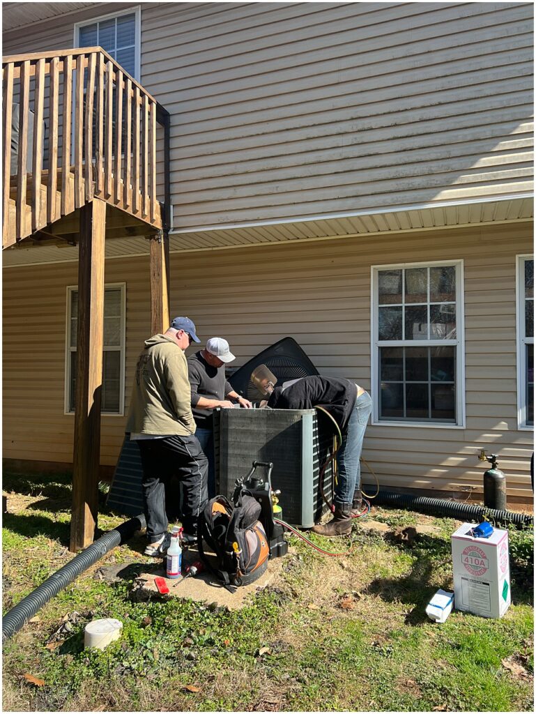 outside of house looking at air conditioning unit