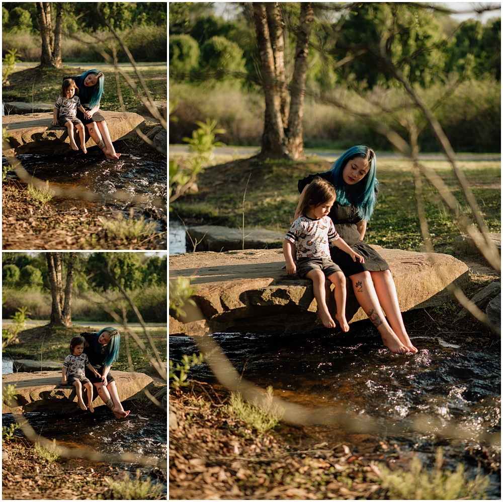 mom and toddler pose for mommy and me session at gerrard landing park for their Flowery Branch photographer 