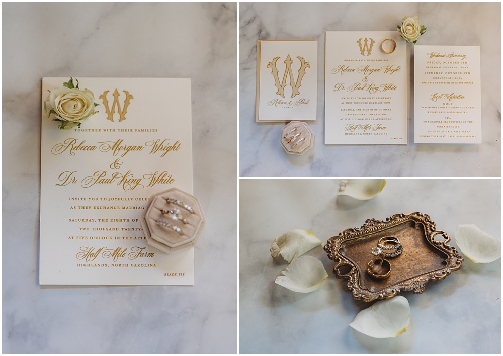 Atlanta wedding photographer photographs the Bride's wedding invitations as part of her wedding details. 