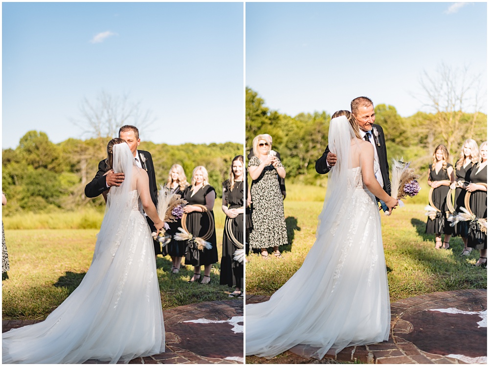 North Georgia photographer photographs the Bride walking down the aisle with her dad 