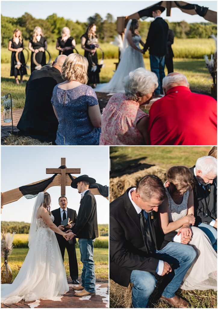 North Georgia photographer photographs the Bride and Groom at the alter, along with photos of their parents watching the ceremony