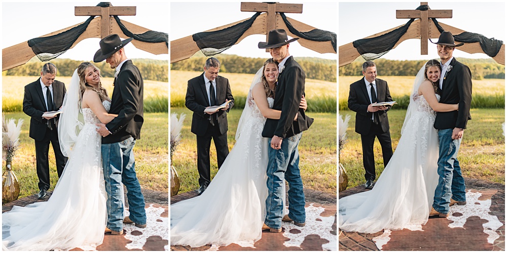 North Georgia photographer photographs the Bride and Groom moments after their first kiss