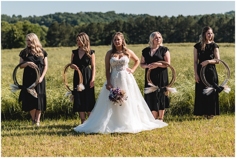 North Georgia photographer photographs the Bride and her Bridesmaids before the ceremony