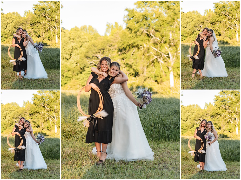 North Georgia photographer photographs the Bride and her Bridesmaid after the ceremony